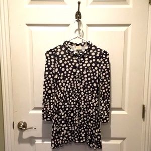 Armani Junior Navy Blue Polka Dot Dress